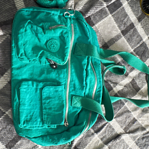 Kipling turquoise nylon duffle - kipling,