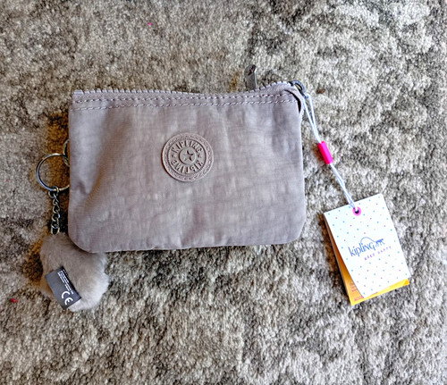 Kipling beige zip around - zip-around, nylon