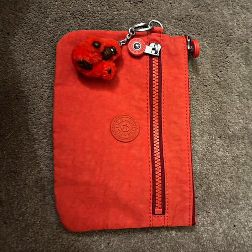 Kipling red nylon zip pouch - nylon,