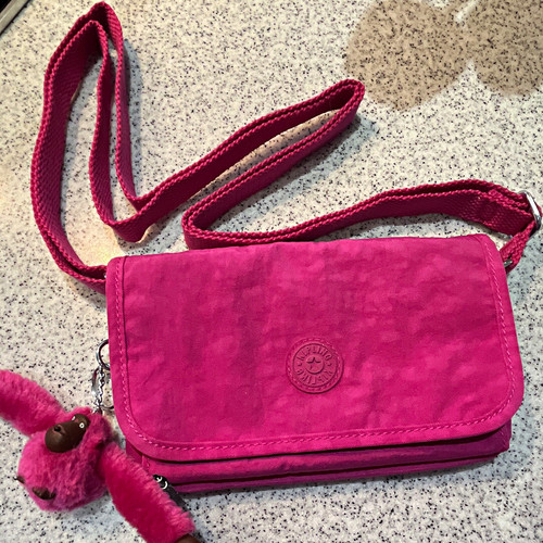 Kipling pink nylon crossbody - pink,