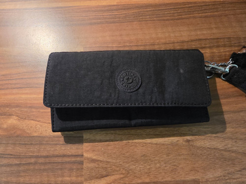 Kipling black nylon canvas zip - black,
