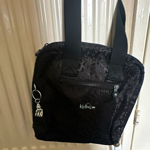 Kipling black nylon monogram - black,