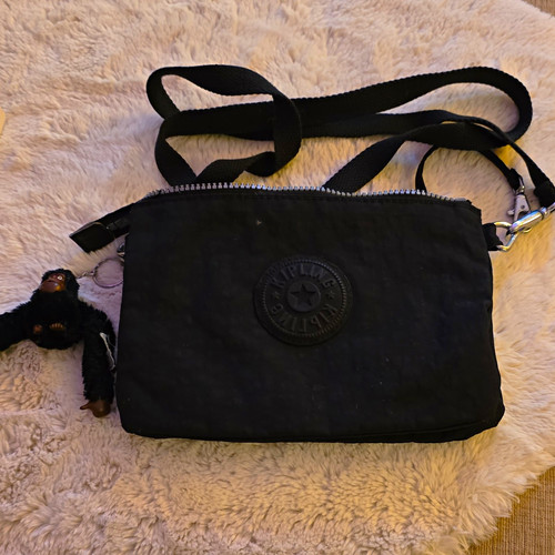 Kipling black nylon crossbody - black,