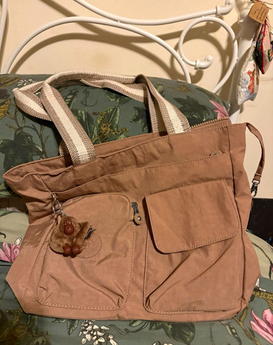Kipling beige nylon tote - beige,