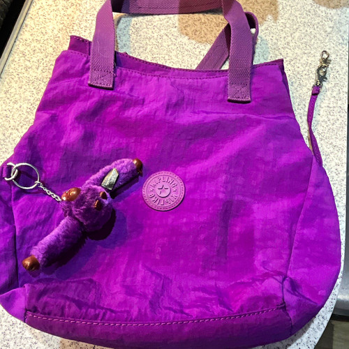 Kipling purple nylon tote bag - kipling,