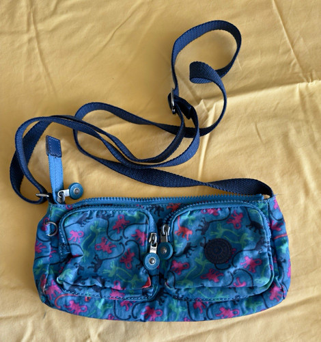 Kipling small blue pink - blue, floral